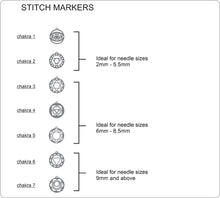 Load image into Gallery viewer, Knitter&#39;s Pride Sterling Silver Chakra Plated Stitch Markers
